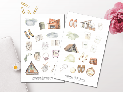 Herbst Zuhause Sticker Set